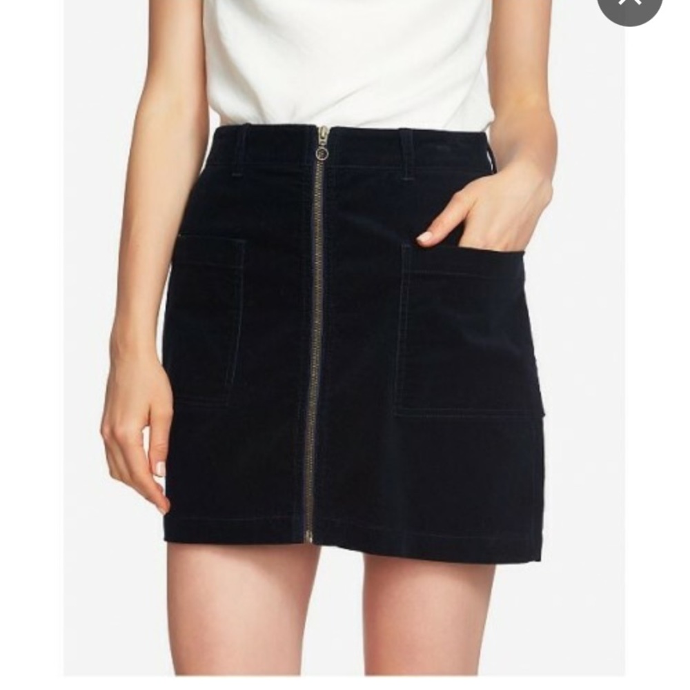 1. State Navy Corduroy Mini Skirt with Front Zipper and pockets EUC